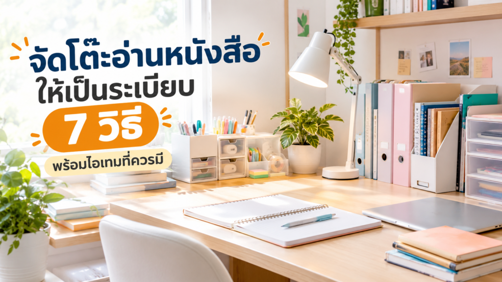 จัดโต๊ะอ่านหนังสือให้เป็นระเบียบ 7 วิธี พร้อมไอเทมที่ควรมี